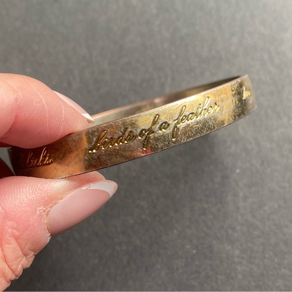 Kate Spade Of New York Best Friend Ever Etchings Gold Tone Bangle Bracelet - Picture 11 of 14